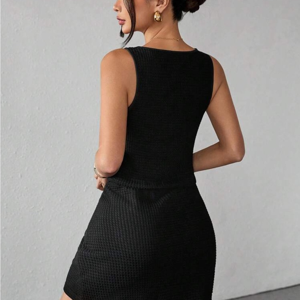 SHEIN Black Knit Mini Dress 4 (Petite small) - Picture 7 of 7